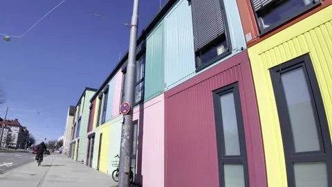 Flexible Container Systems n Modular Buildings, Mobile Room Service in Munich Stock Footage 267575855