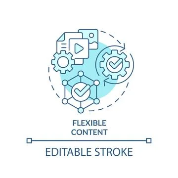 Flexible content turquoise concept icon Stock Illustration