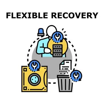 Flexible data recovery process for business and technology solutions Illustrazione stock