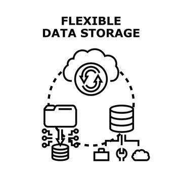 Flexible data storage concept for cloud computing synchronization イラスト素材