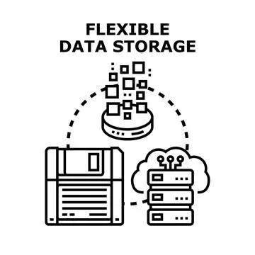 Flexible data storage options for modern computing systems Stock Illustration