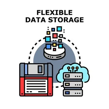Flexible data storage options for modern computing systems Stock Illustration