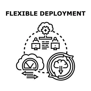 Flexible deployment of cloud computing network system Stock Illustration
