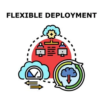 Flexible deployment of cloud computing network system Stock Illustration