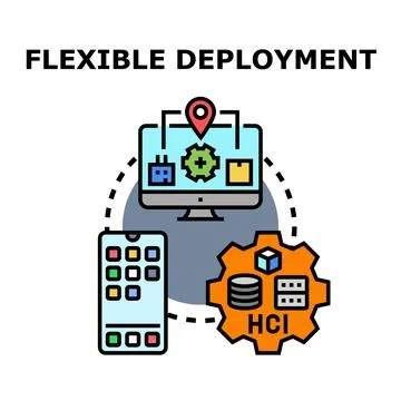 Flexible deployment managing hybrid cloud infrastructure systems Stock Illustration