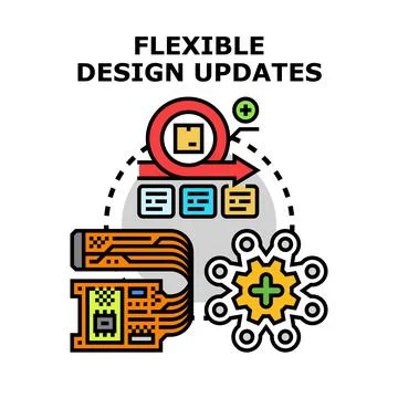 Flexible design updates with agile workflow process Stock Illustration