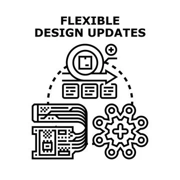 Flexible design updates with agile workflow process Stock Illustration