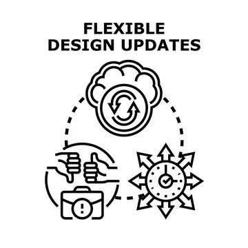 Flexible design updates with cloud synchronization and adaptability Stock Illustration