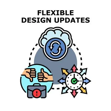 Flexible design updates with cloud synchronization and adaptability Stock Illustration
