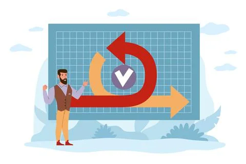 Flexible development process, agile task planning strategies, software Stock Illustration