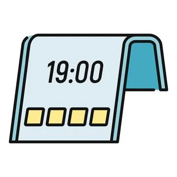 Flexible digital screen showing time and information Stockillustratie