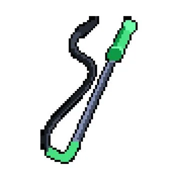 Flexible drain snake pixel art vector illustration Stock Illustration