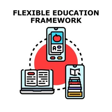Flexible education framework for adaptive digital learning Stock Illustration