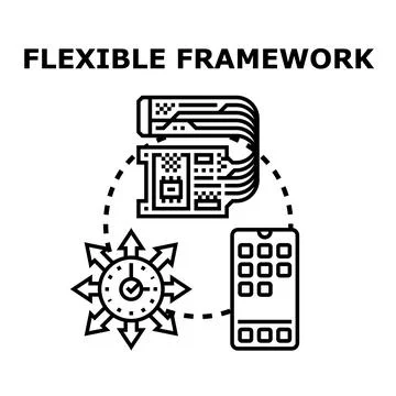Flexible electronic framework adapting for mobile technology Stock Illustration