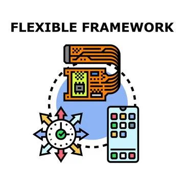 Flexible electronic framework adapting for mobile technology Stock Illustration