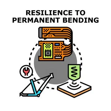 Flexible electronics demonstrating material resilience to bending Stock Illustration