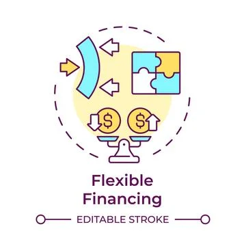Flexible financing multi color concept icon Stock Illustration