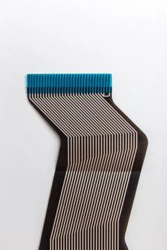 Flexible flat cable on a white background Stock Photos