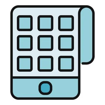 Flexible foldable smartphone screen displaying mobile app icons Stock Illustration