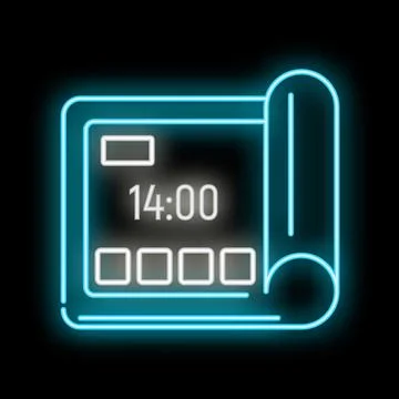 Flexible folding screen future technology neon icon concept Stock Illustration