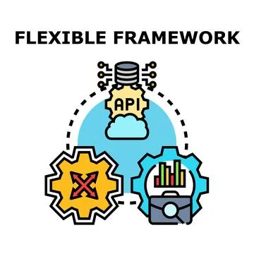 Flexible framework concept illustrating adaptable software development Stock Illustration