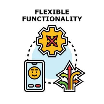 Flexible functionality concept for adaptable digital solutions Stock Illustration