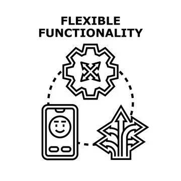 Flexible functionality concept for adaptable digital solutions Stock Illustration