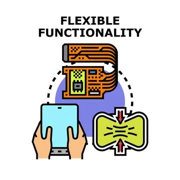 Flexible functionality digital technology concept demonstrating adaptability Stock Illustration