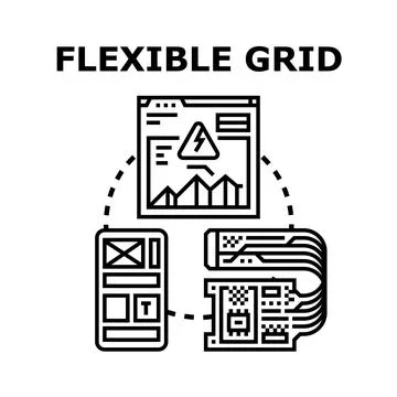 Flexible grid adapting layout to different devices イラスト素材