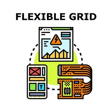 Flexible grid adapting layout to different devices Stock Illustration