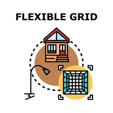 Flexible grid concept designing urban planning and smart solutions Stock Illustration