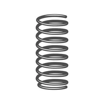 Flexible helical spring shock absorber spare part Stock Illustration
