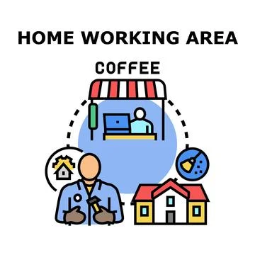 Flexible home working area concept with job mobility Stock Illustration
