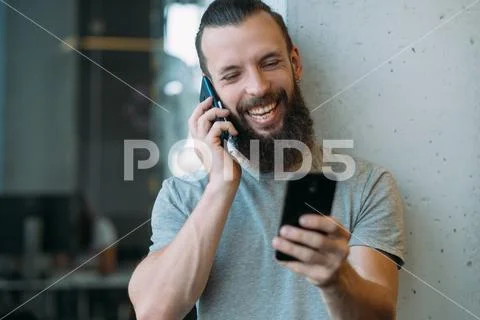 Flexible hours schedule happy employee break Stock Photos