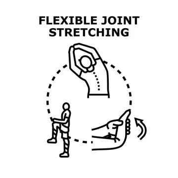 Flexible joint stretching exercise concept vector Stock Illustration