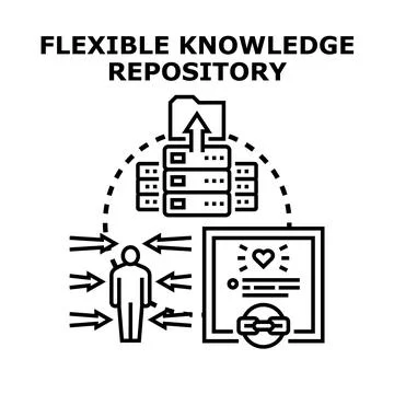Flexible knowledge repository concept with data sharing Illustrazione stock