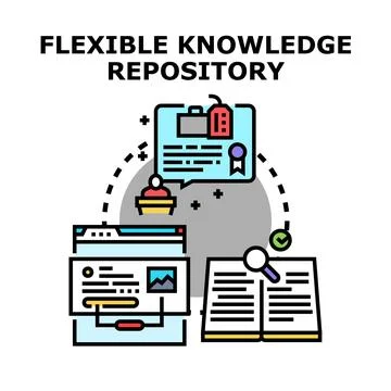Flexible knowledge repository managing and sharing information system Stock Illustration