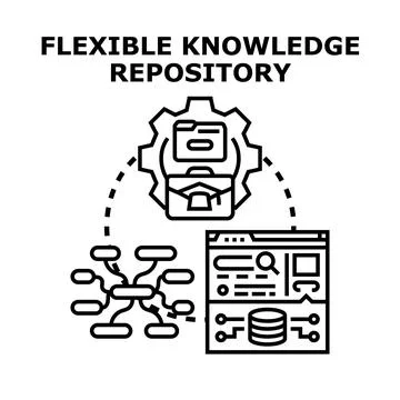 Flexible knowledge repository vector concept icon illustration Stock Illustration