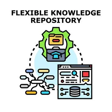 Flexible knowledge repository vector concept icon illustration Stock Illustration