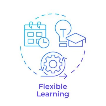 Flexible learning blue gradient concept icon Stock Illustration