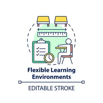Flexible learning environments concept icon Stock Illustration