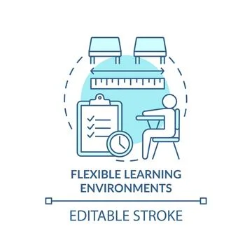 Flexible learning environments turquoise concept icon Stock Illustration