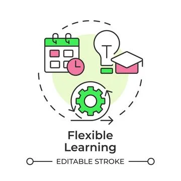 Flexible learning multi color concept icon Stock Illustration