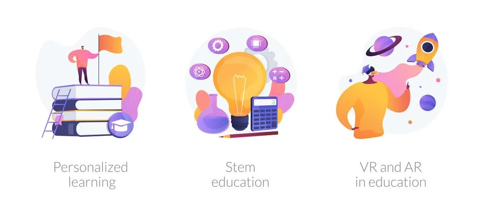 Flexible learning process vector concept metaphors. Stock Illustration