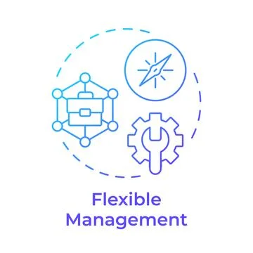 Flexible management blue gradient concept icon 스톡 일러스트