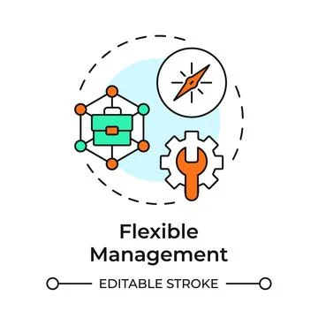 Flexible management multi color concept icon 스톡 일러스트