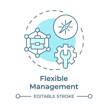 Flexible management soft blue concept icon Stock Illustration