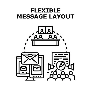 Flexible message layout adapting communication channels Stock Illustration