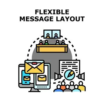 Flexible message layout adapting communication channels Stock Illustration