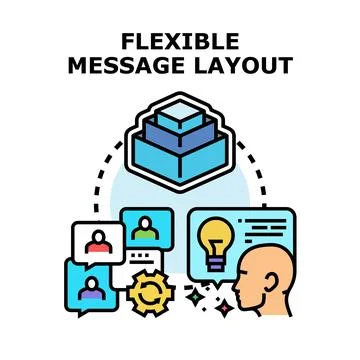Flexible message layout concept for digital communication and ideas 스톡 일러스트